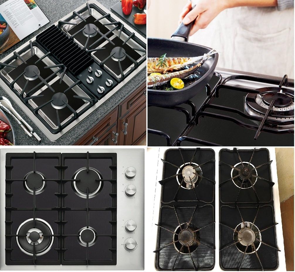 4-Piece Reusable Non-Stick Gas Stove Burner Covers – Heat-Resistant & Washable