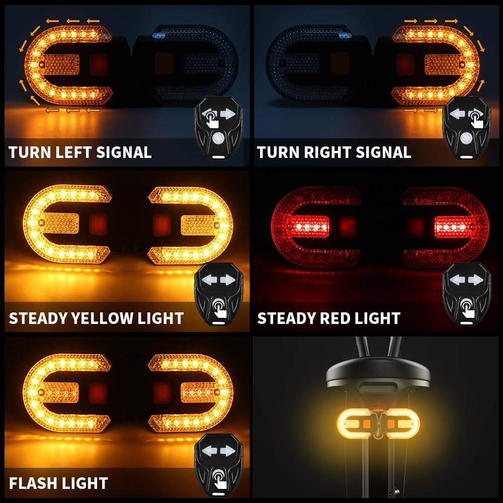 Wireless remote control for bicycle rear light