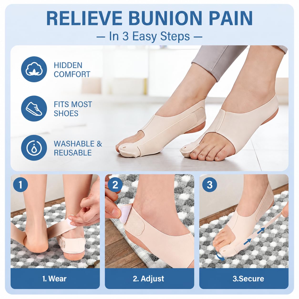 Bunion Corrector 2-Pack for Women & Men, Ultra-Thin Toe Splint