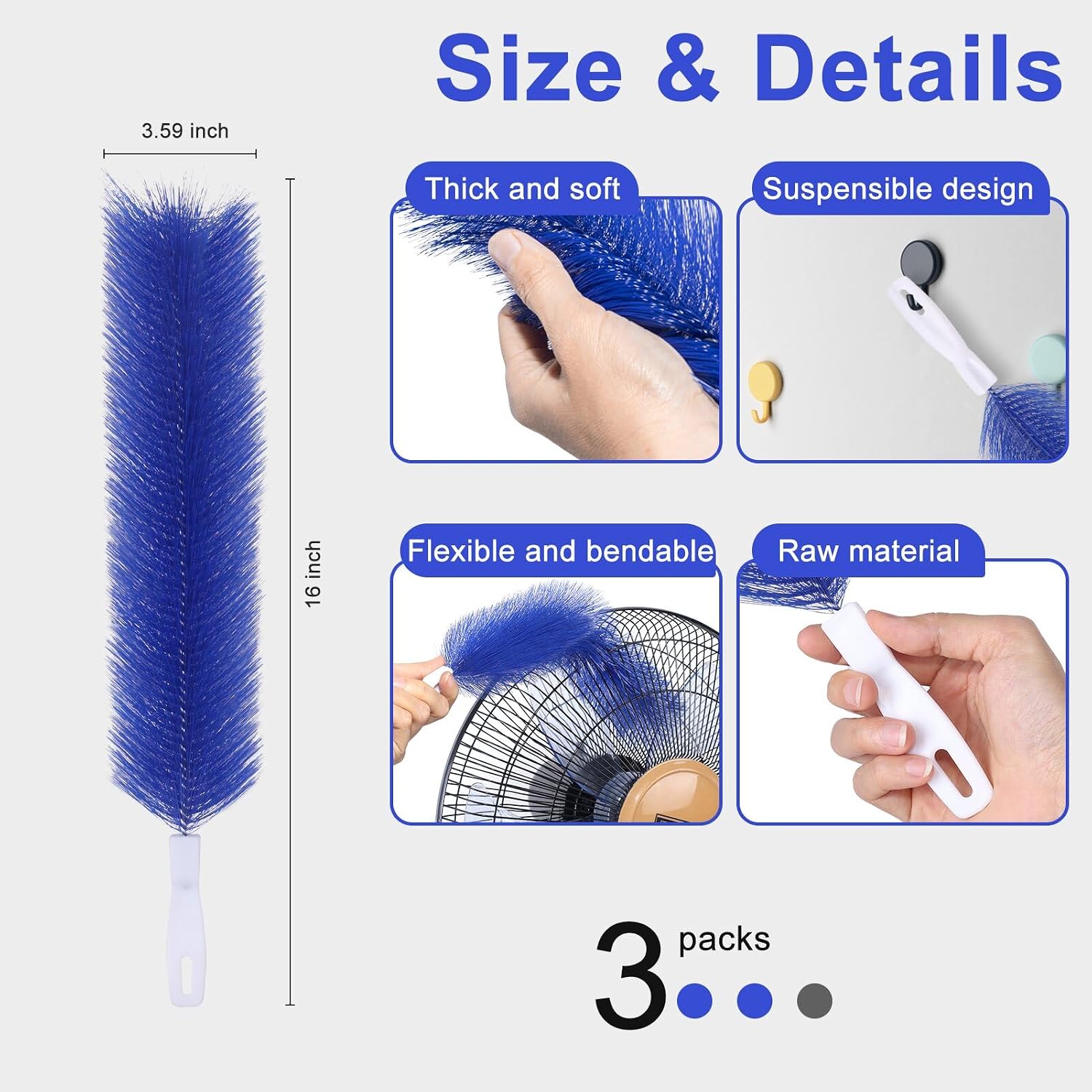 💖🎁Flexible Microfiber Fan Duster Brushes – Reusable Cleaning Tools (2/4 Pack)
