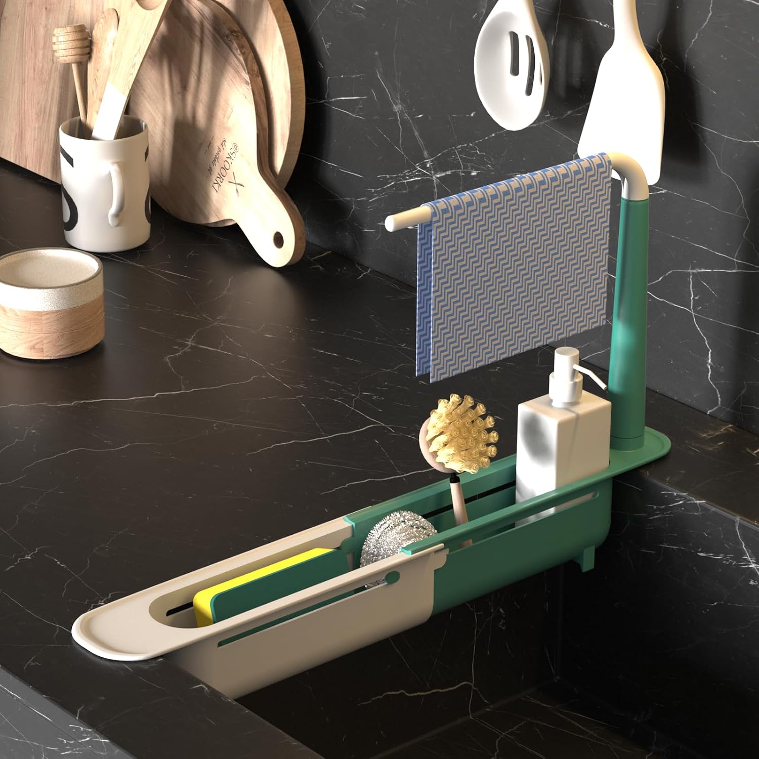 Expandable Sink Organizer Shelf - Waterproof Plastic Rack with No Mold Growth🛁