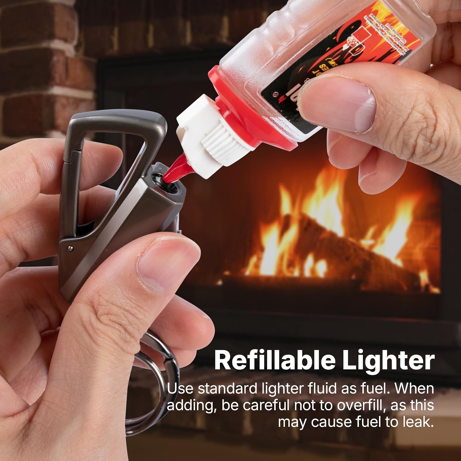 3-in-1 Permanent Match & Carabiner Keychain
