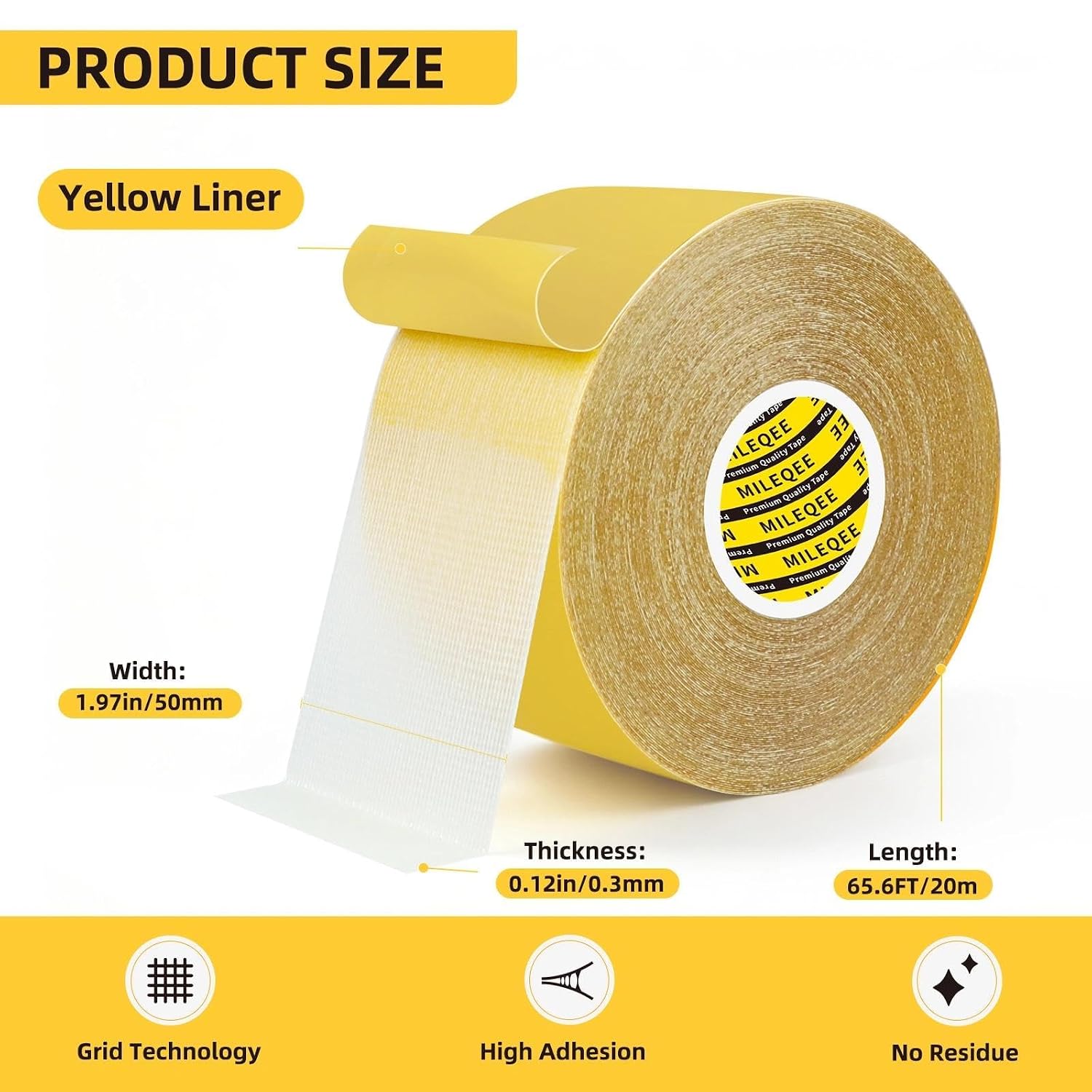 Heavy-Duty Double-Sided Duct Tape, Strong Adhesive, Waterproof, Removable, No Residue, Ideal for Carpet, Wallpaper, Home Use
