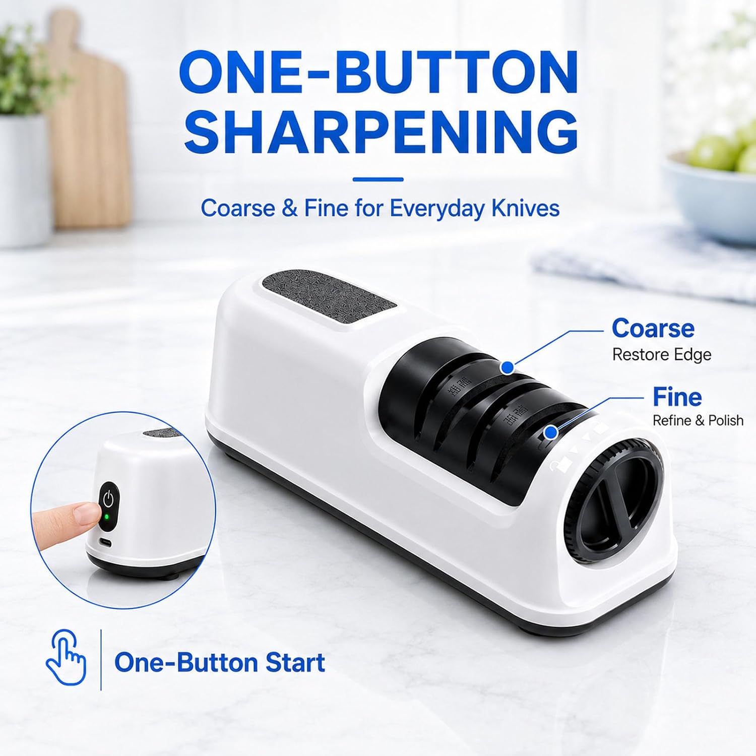 3-Stage Electric & Manual Knife Sharpener