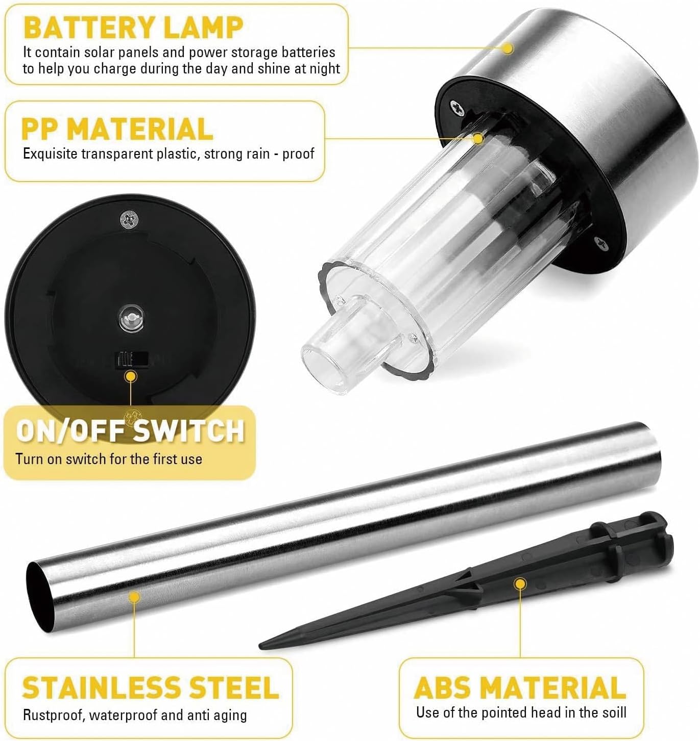 Outdoor solar LED waterproof path light