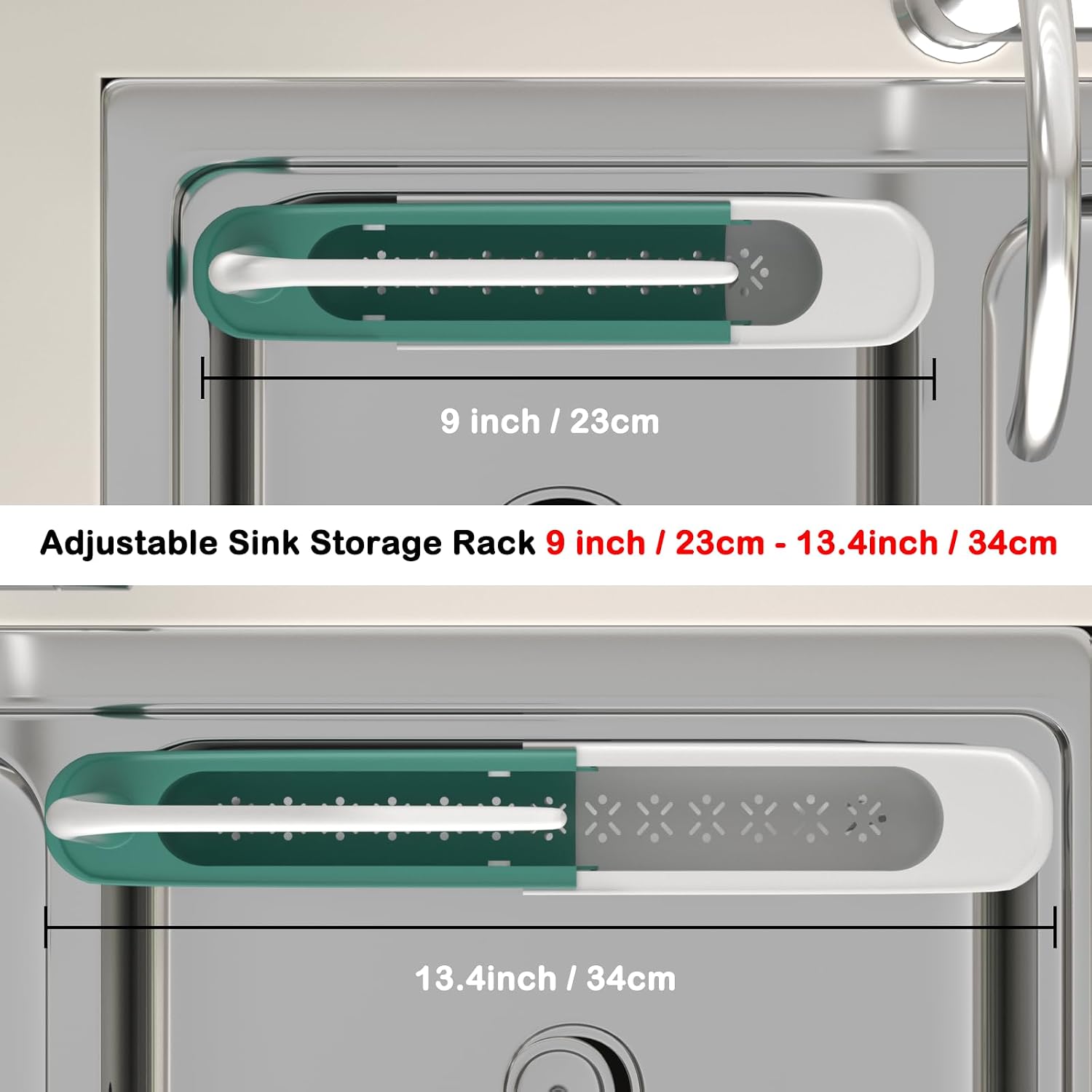 Expandable Sink Organizer Shelf - Waterproof Plastic Rack with No Mold Growth🛁