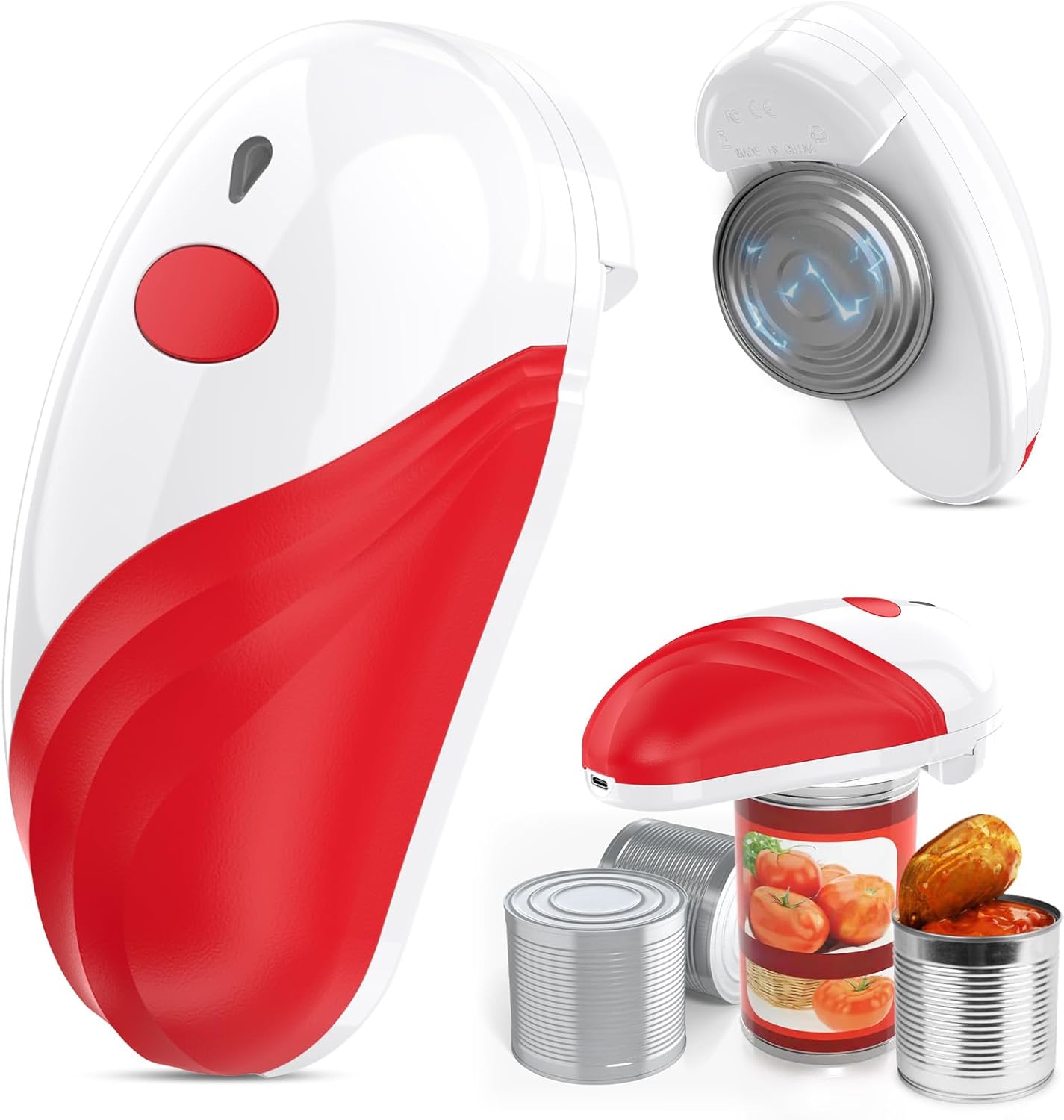 One-button electric can opener