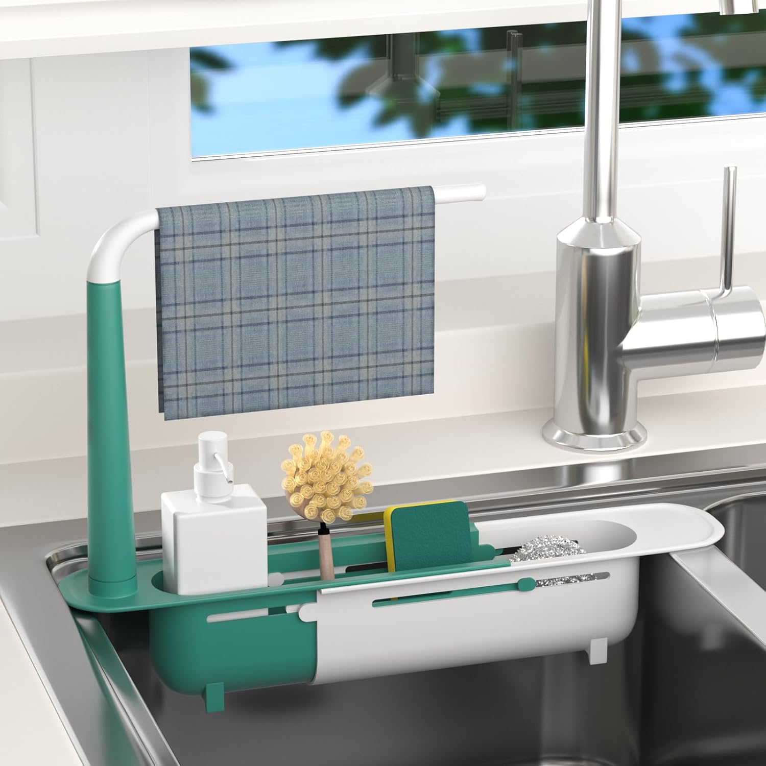 Expandable Sink Organizer Shelf - Waterproof Plastic Rack with No Mold Growth🛁
