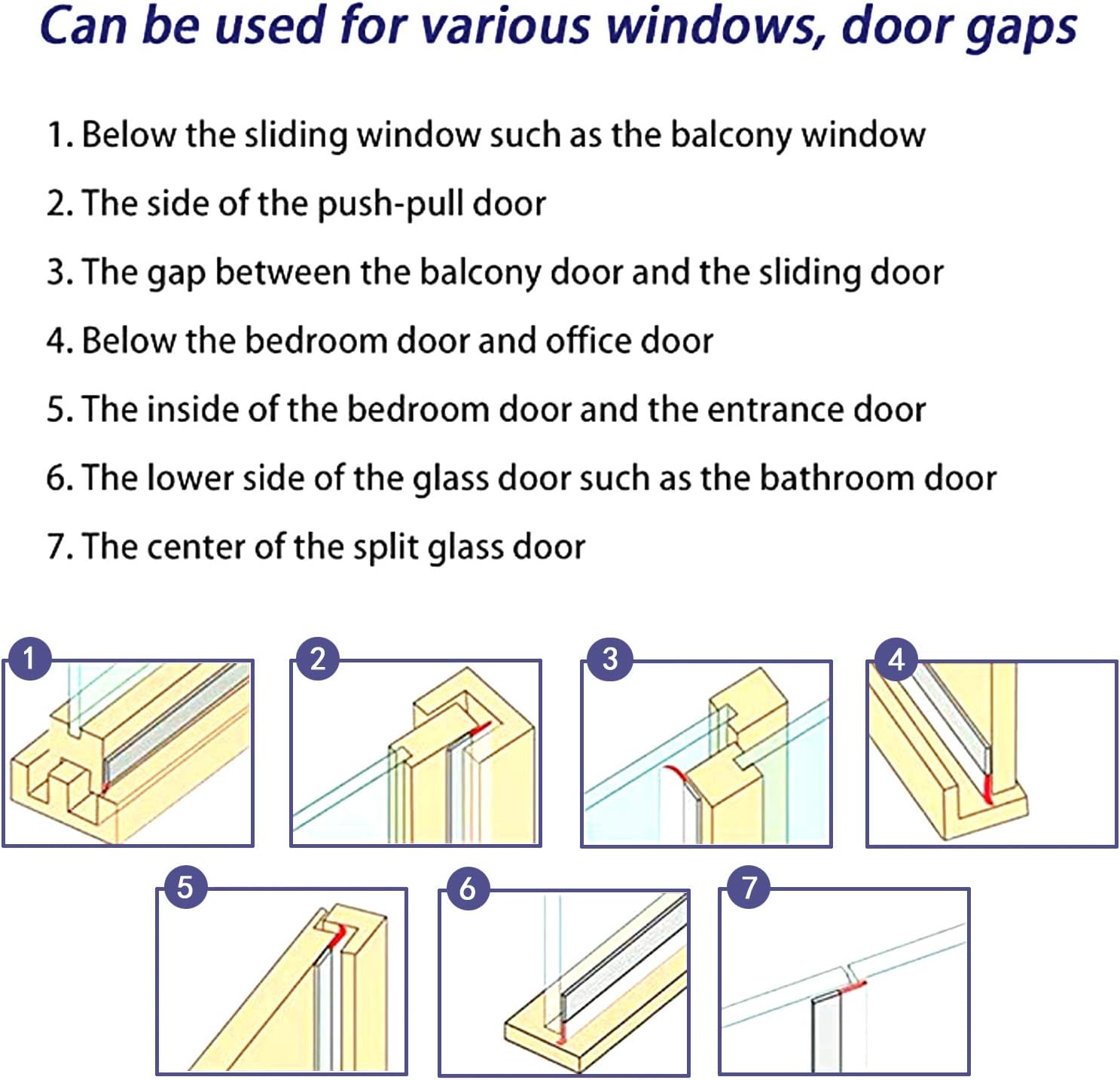 Weather Stripping Door Seal, 33 Feet Long Transparent