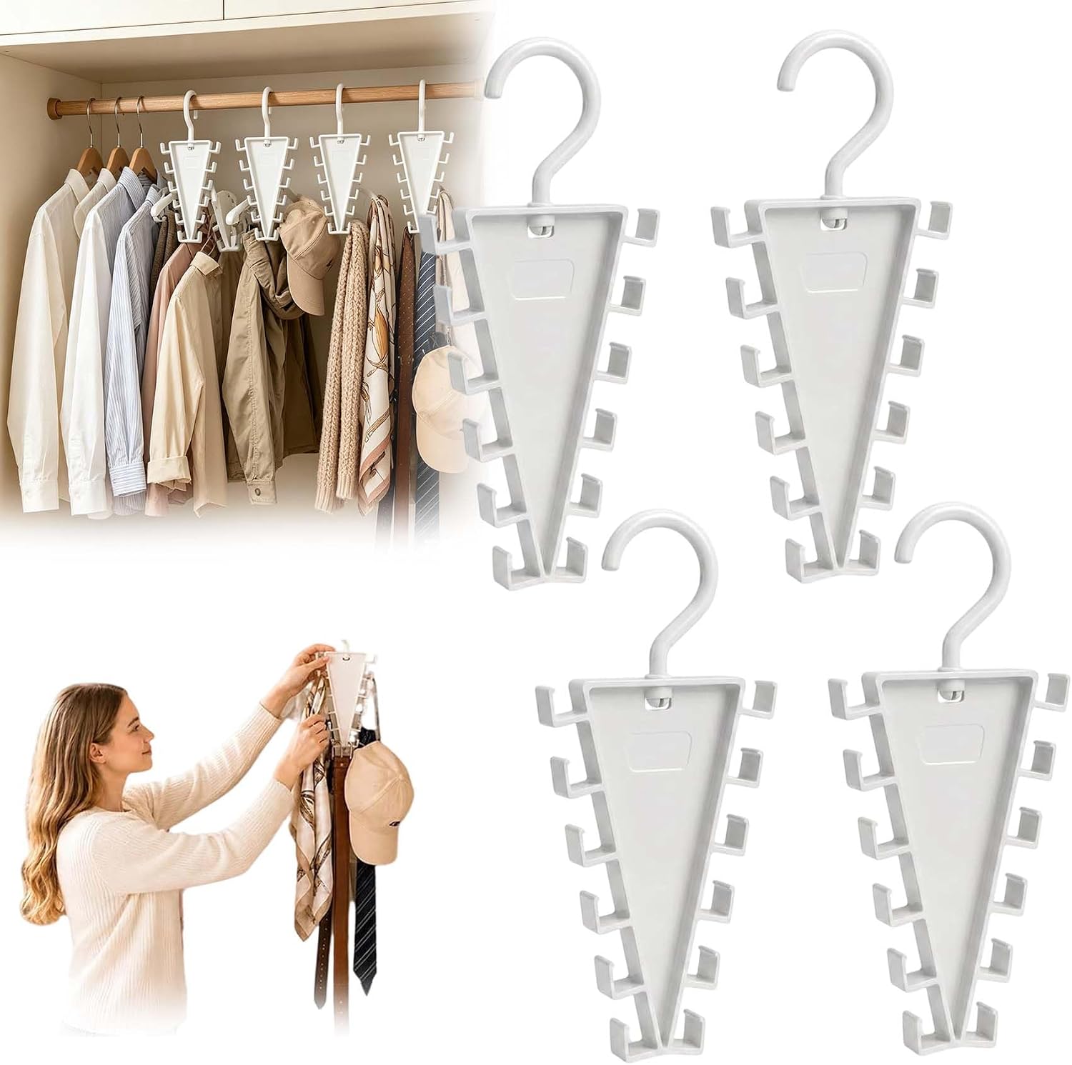12-Hook Rotating Closet Organizer Hanger