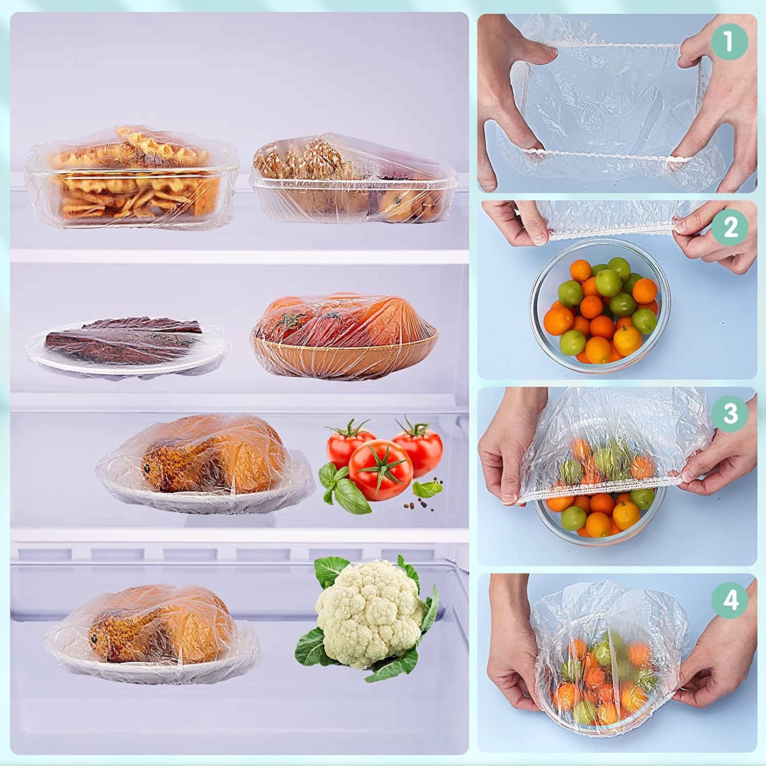 🔥100PCS Disposable Stretch Food Covers for Bowls & Plates