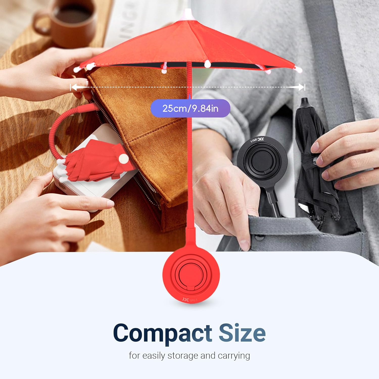 Magnetic telescopic phone holder umbrella