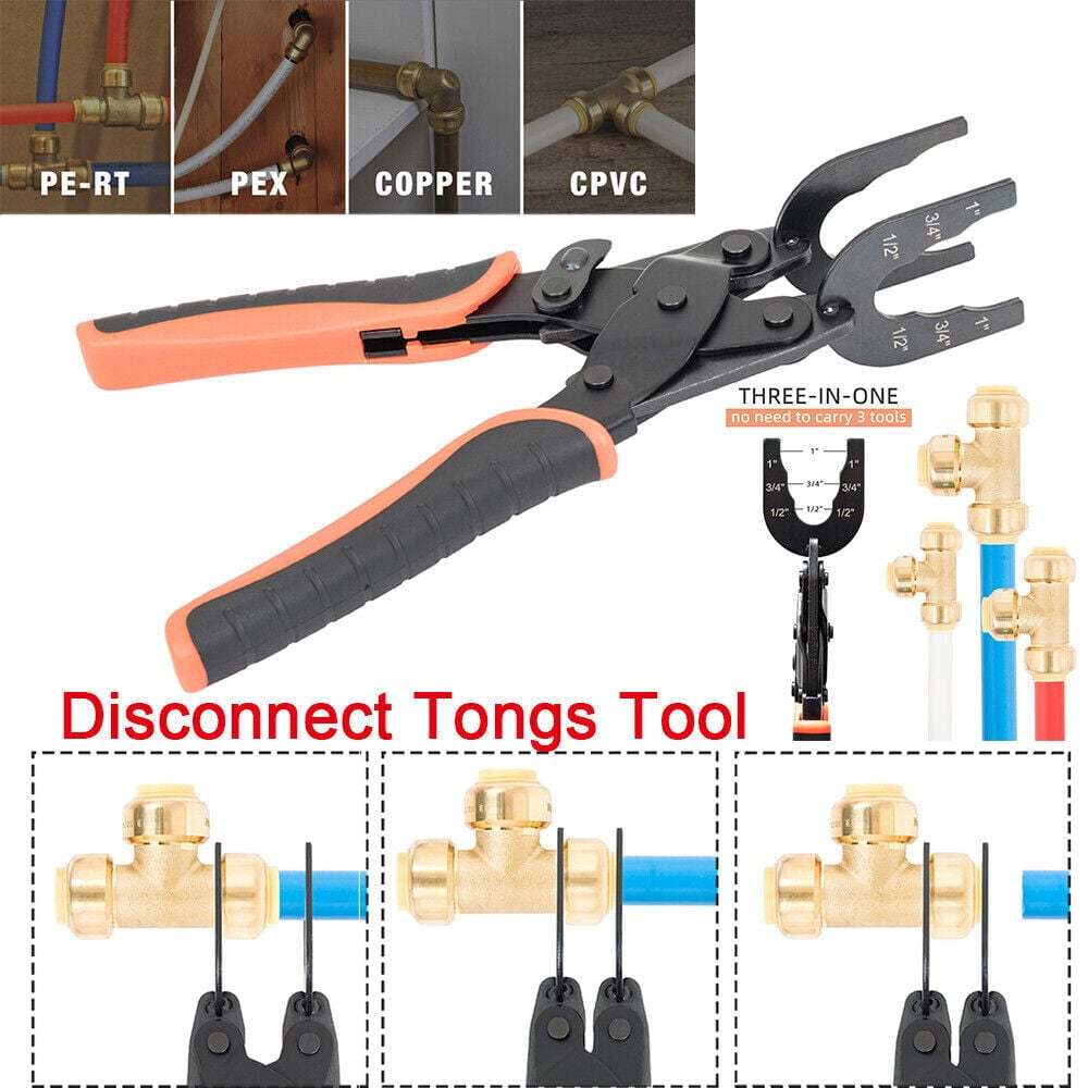 🔧 Push Fit Disconnect Tong Tool-1/2 • 3/4 • 1 Multi-Size Plumbing Disconnect Pliers