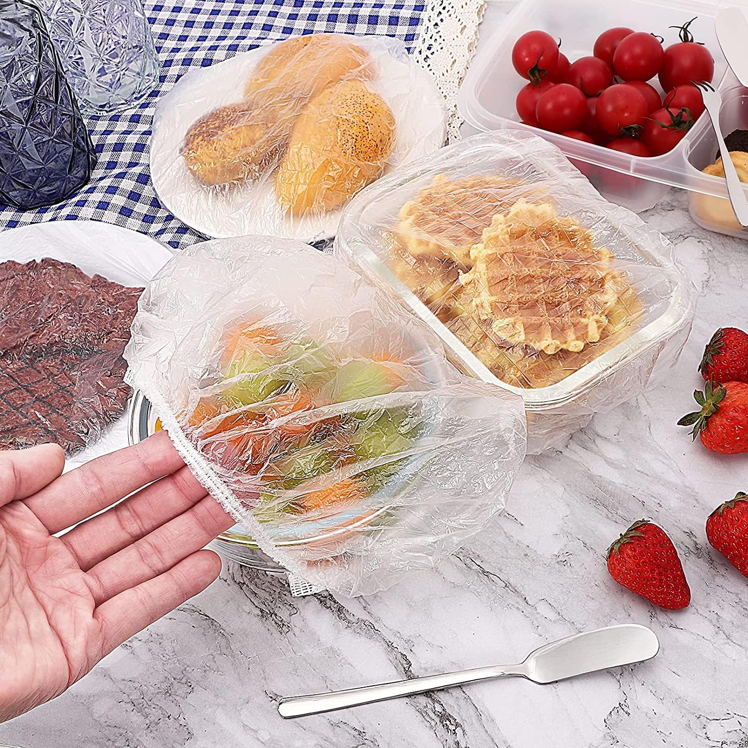 🔥100PCS Disposable Stretch Food Covers for Bowls & Plates