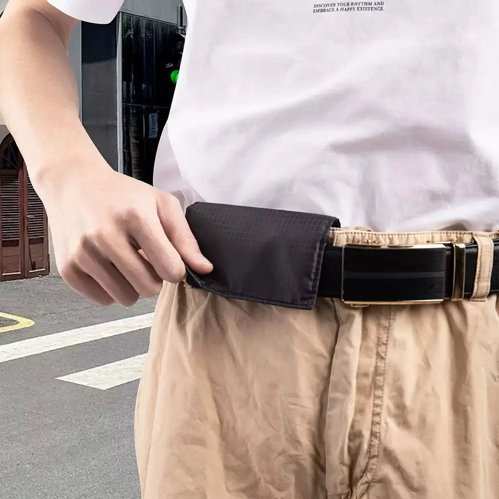 Anti-Theft Slim Passport & Phone Travel Waist Pouch – Belt-Attachable Document Bag