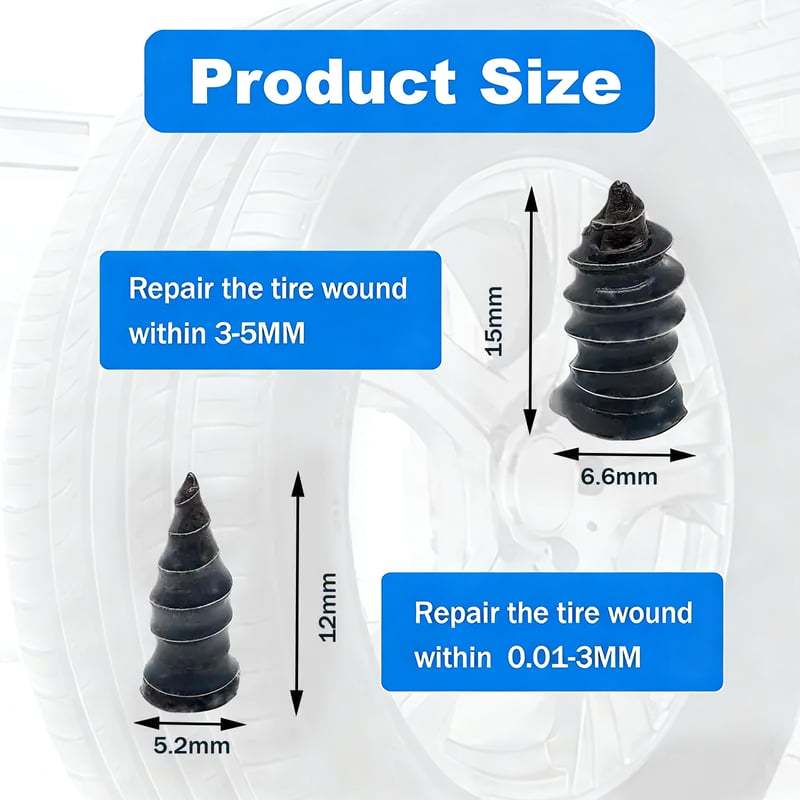🔥Tire Repair Rubber Nail🚚Free Screwdriver Included