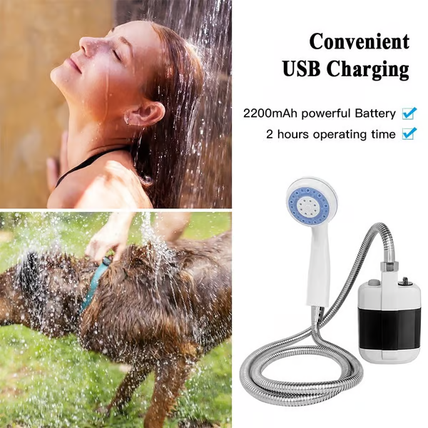Portable Shower for Camping with Water Pump