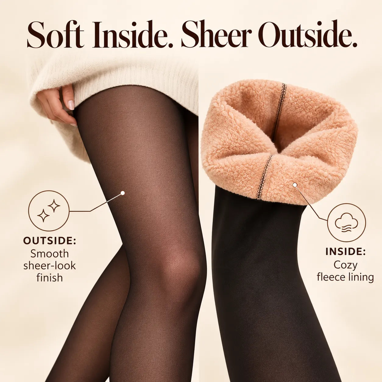 Trndz Fleece Lined Sheer Tights