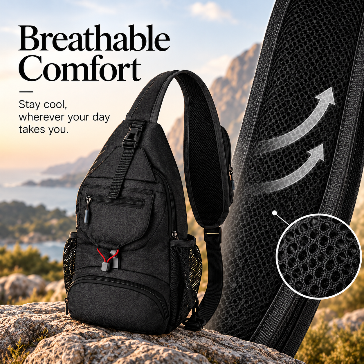 Lightweight Multi-Functional Crossbody Shoulder Bag with Zipper
