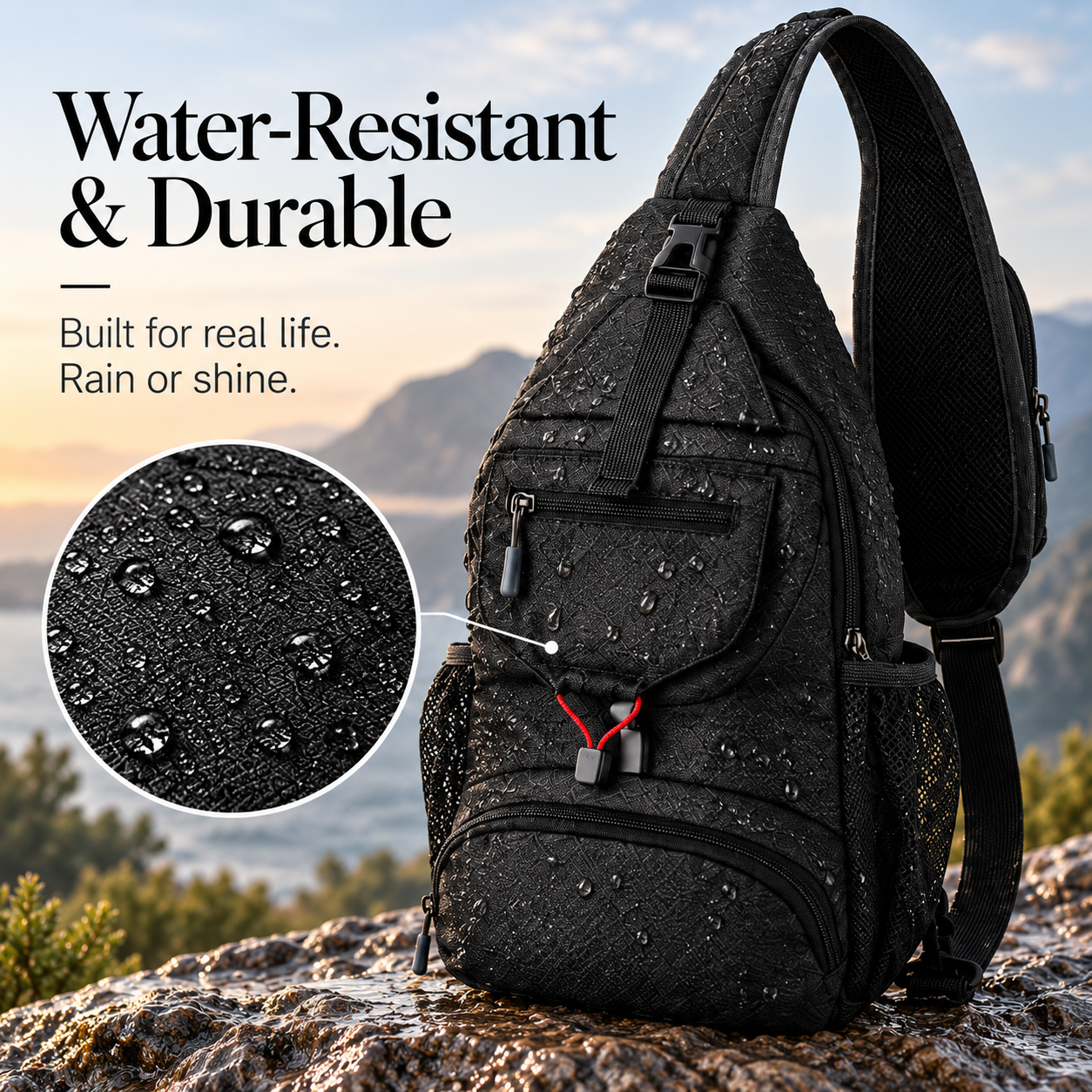 Lightweight Multi-Functional Crossbody Shoulder Bag with Zipper