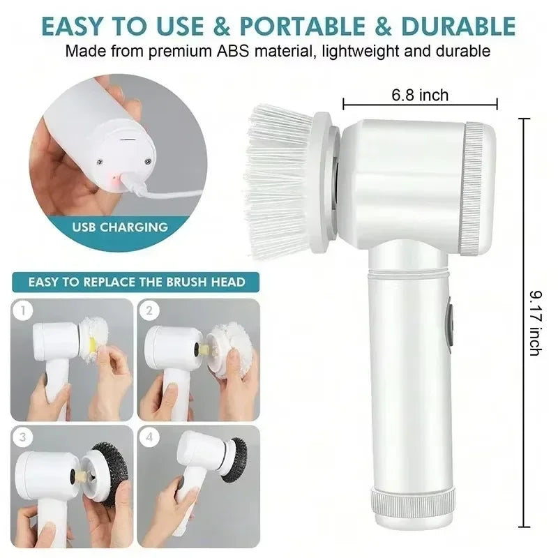 Effortless 5-in-1 Cordless Power Scrubber