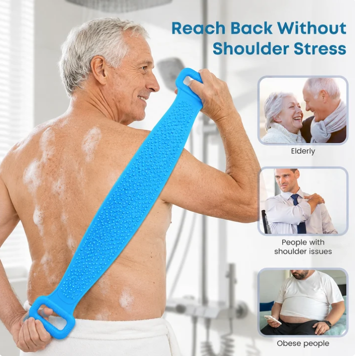 🛁Limited-Time 50% OFF 💦Silicone Bath Brush Double-Sided Exfoliating Back Scrubber
