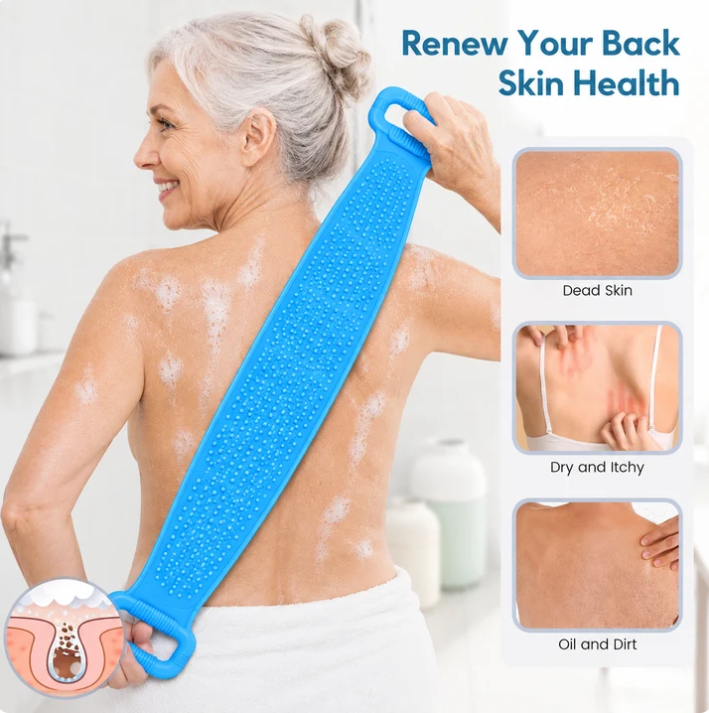 🛁Limited-Time 50% OFF 💦Silicone Bath Brush Double-Sided Exfoliating Back Scrubber