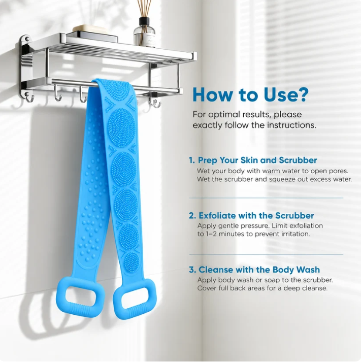 🛁Limited-Time 50% OFF 💦Silicone Bath Brush Double-Sided Exfoliating Back Scrubber