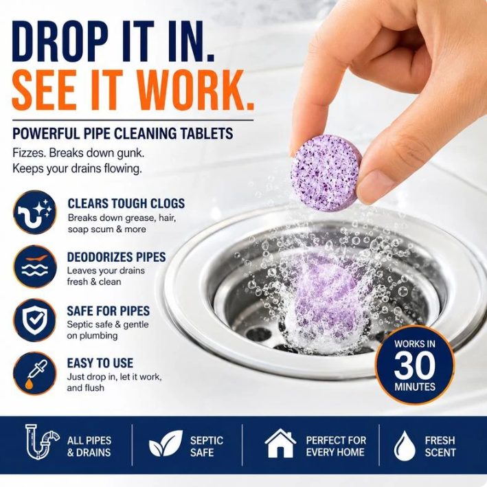 🫧Powerful Pipe Declogging & Drain Cleaning Tablets🚿