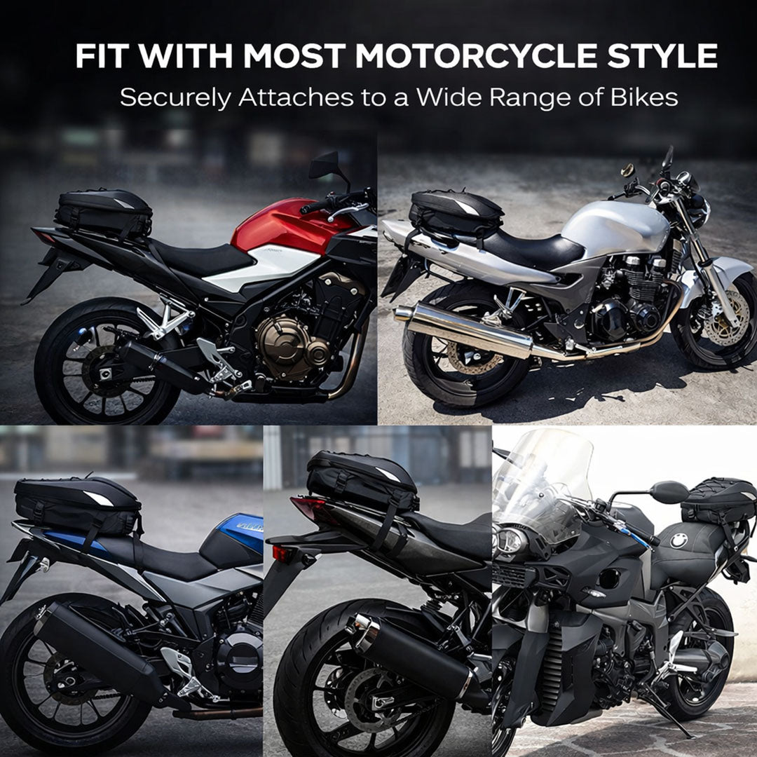 Universal Expandable Motorcycle Tail Bag (25L-38L)