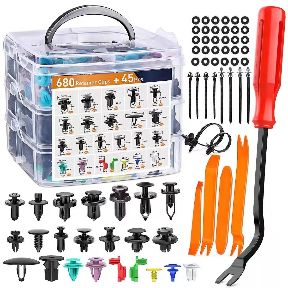 Auto Body Fasteners Kit & Fastener Remover