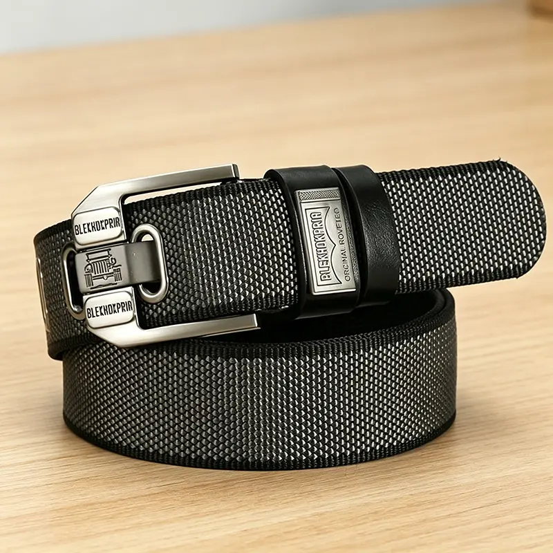Mens Elastic Braided Belt Stretch Woven Web Belt Heavy Duty Alloy Square Buckle No Hole Adjustable Casual Work Belts