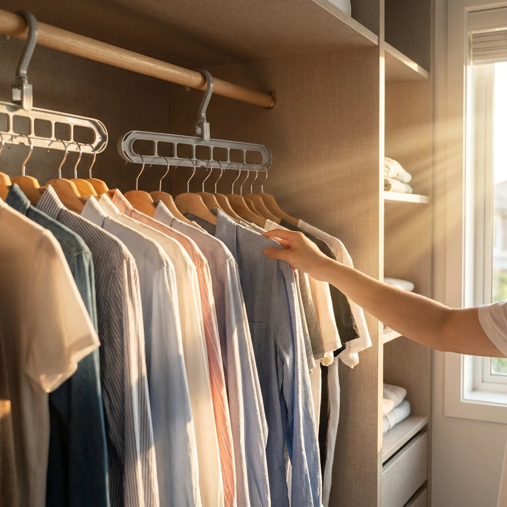 Nine-hole multi-functional rotating folding clothes hanger