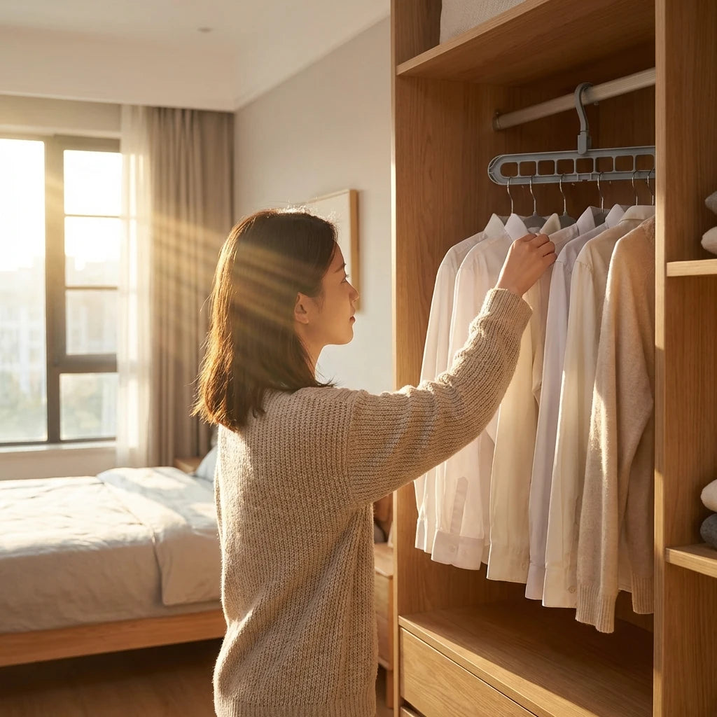 Nine-hole multi-functional rotating folding clothes hanger