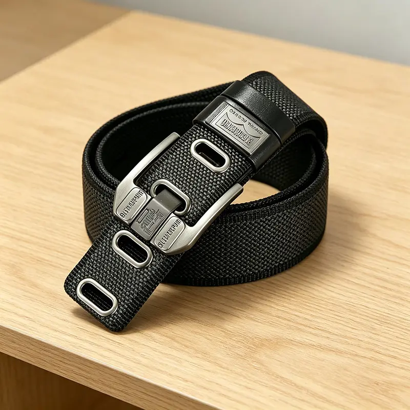 Mens Elastic Braided Belt Stretch Woven Web Belt Heavy Duty Alloy Square Buckle No Hole Adjustable Casual Work Belts