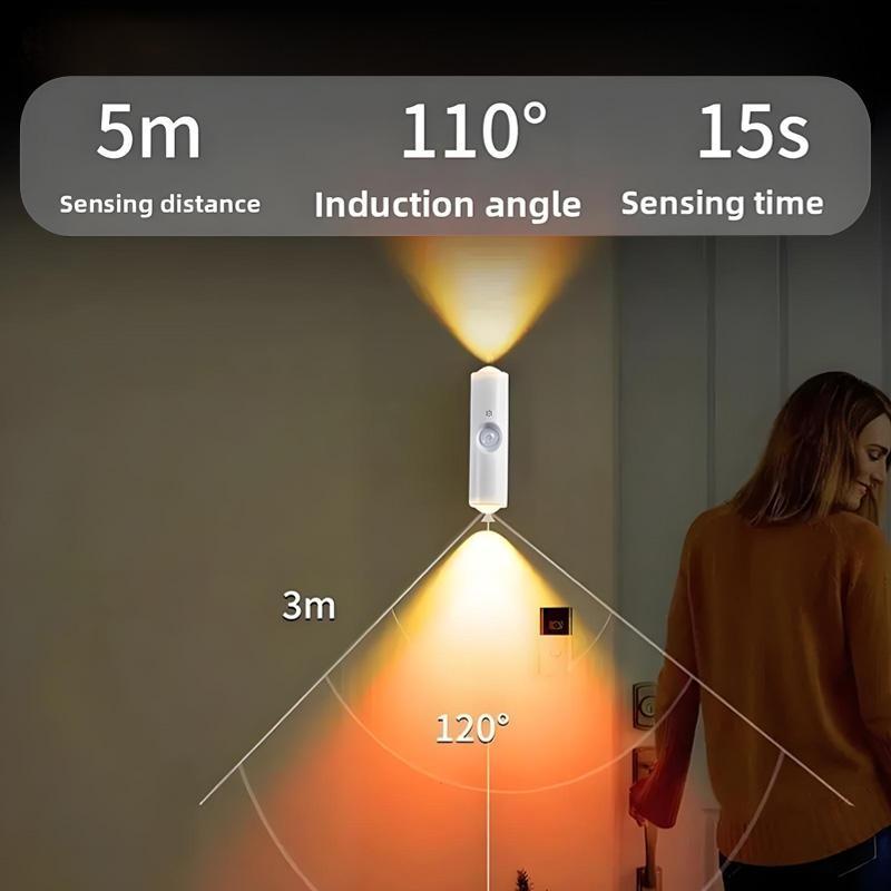 Motion Sensor Light LED Wall Light Magnetic Adsorption RGB 