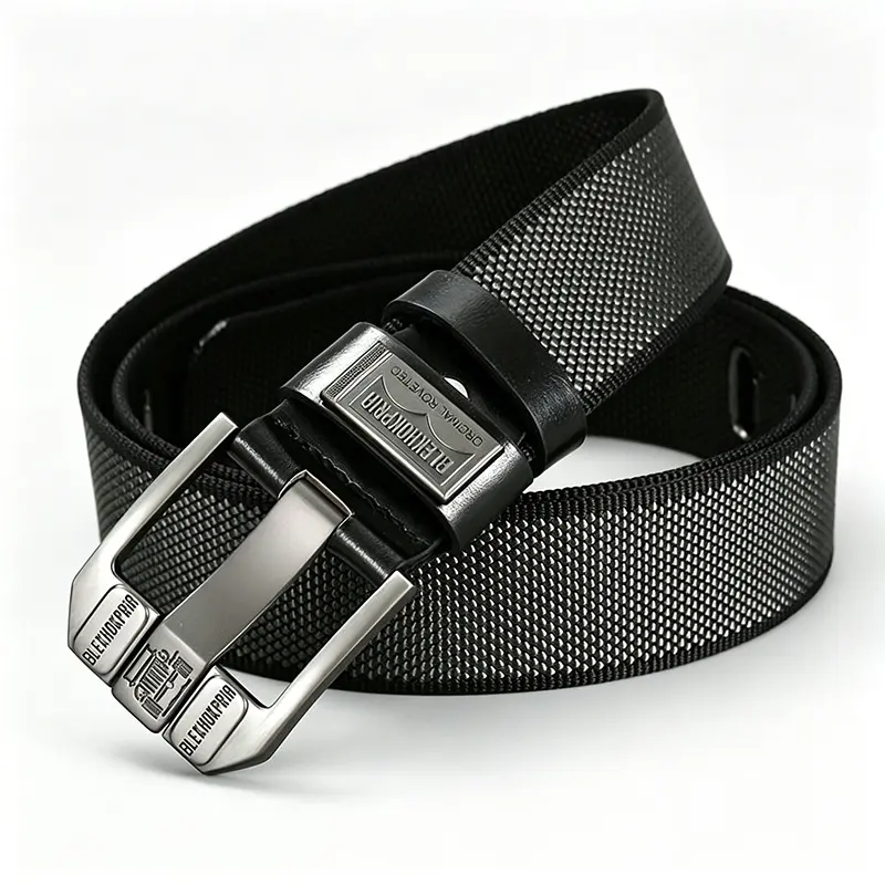 Mens Elastic Braided Belt Stretch Woven Web Belt Heavy Duty Alloy Square Buckle No Hole Adjustable Casual Work Belts