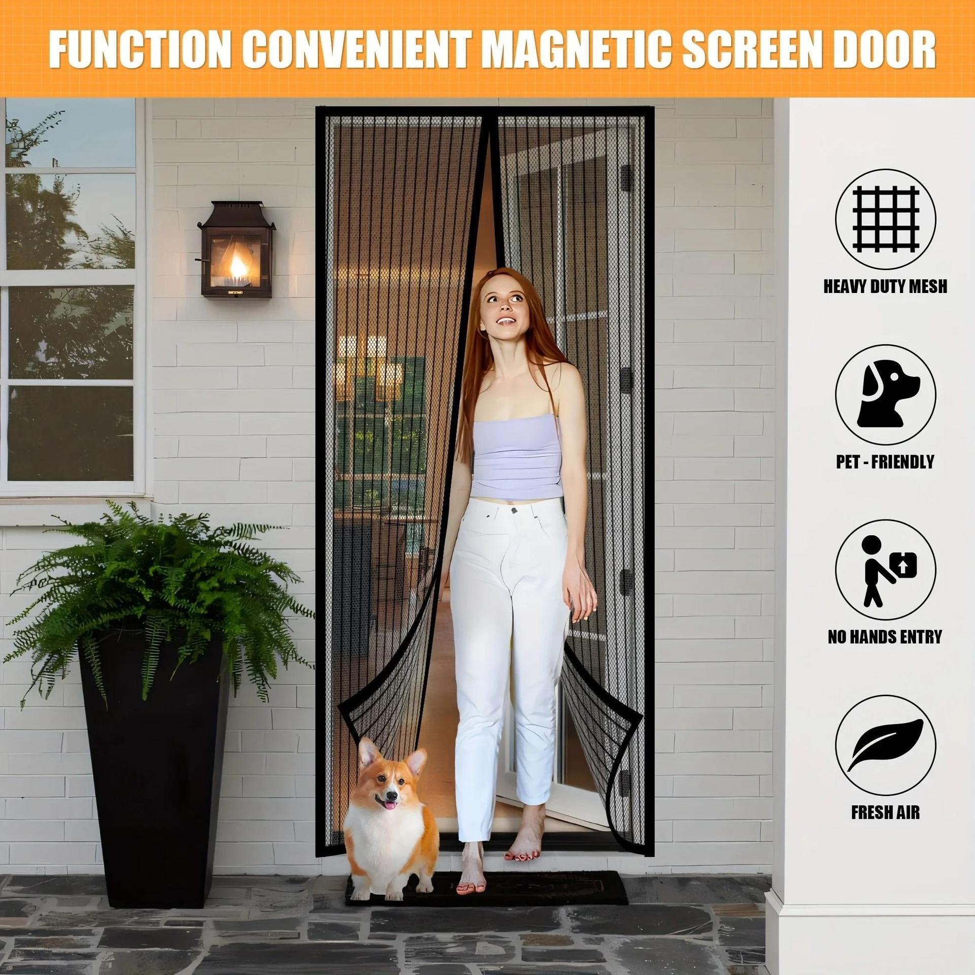 Heavy Duty Magnetic Screen Door Self Closing Mesh Curtain for Insect Protection
