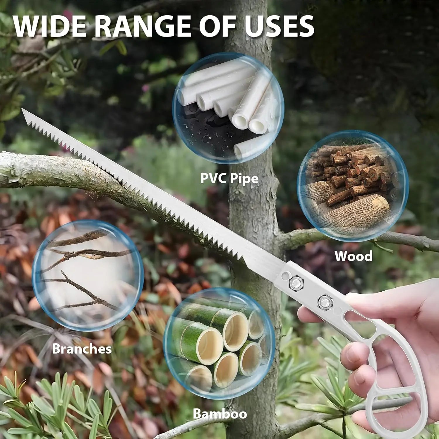 Portable Fine-Tooth Hand Saw, Multi-Use Small Saw for Camping, Gardening, Pruning Wood and Bamboo