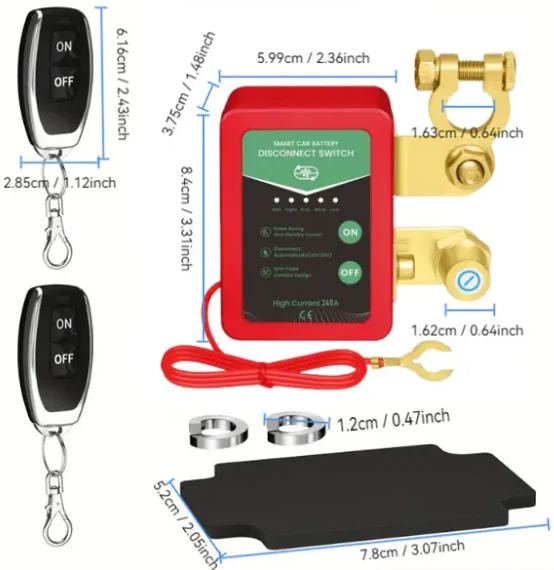 12V/24V Remote Control Car Battery Disconnect Switch