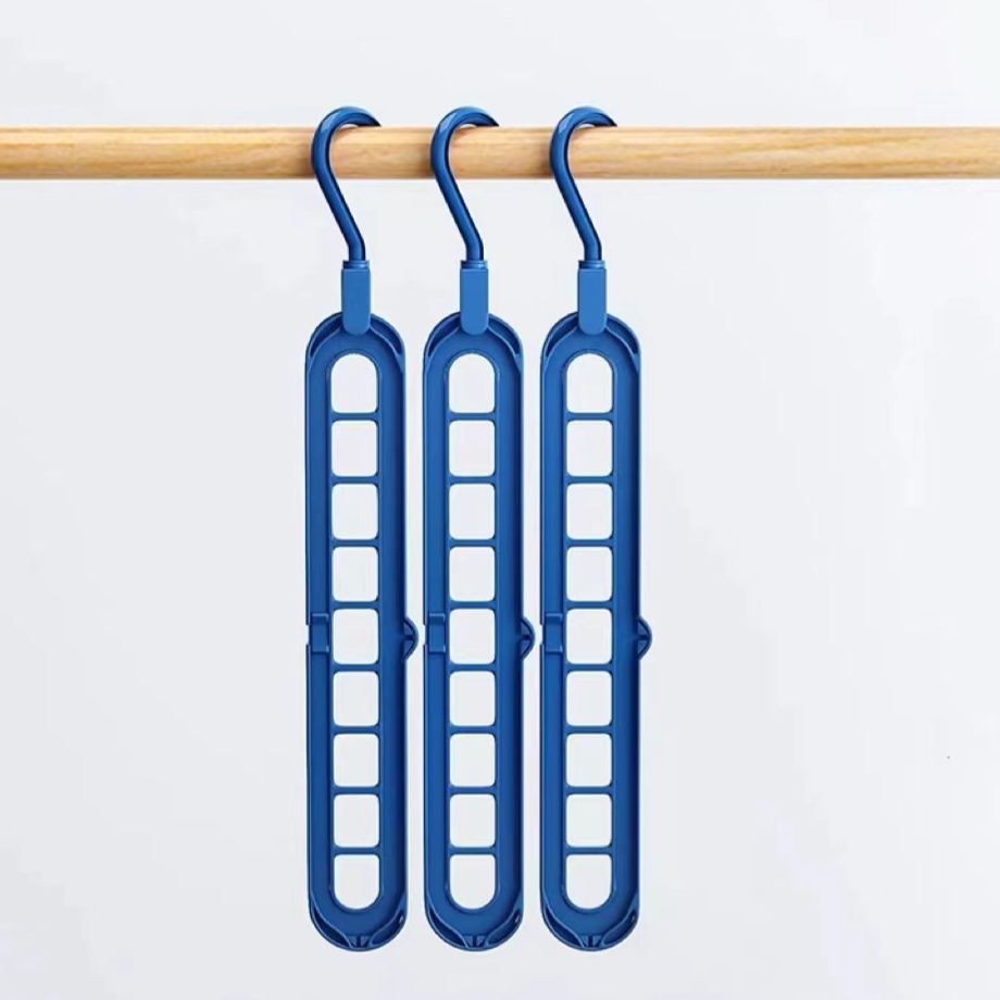 Nine-hole multi-functional rotating folding clothes hanger