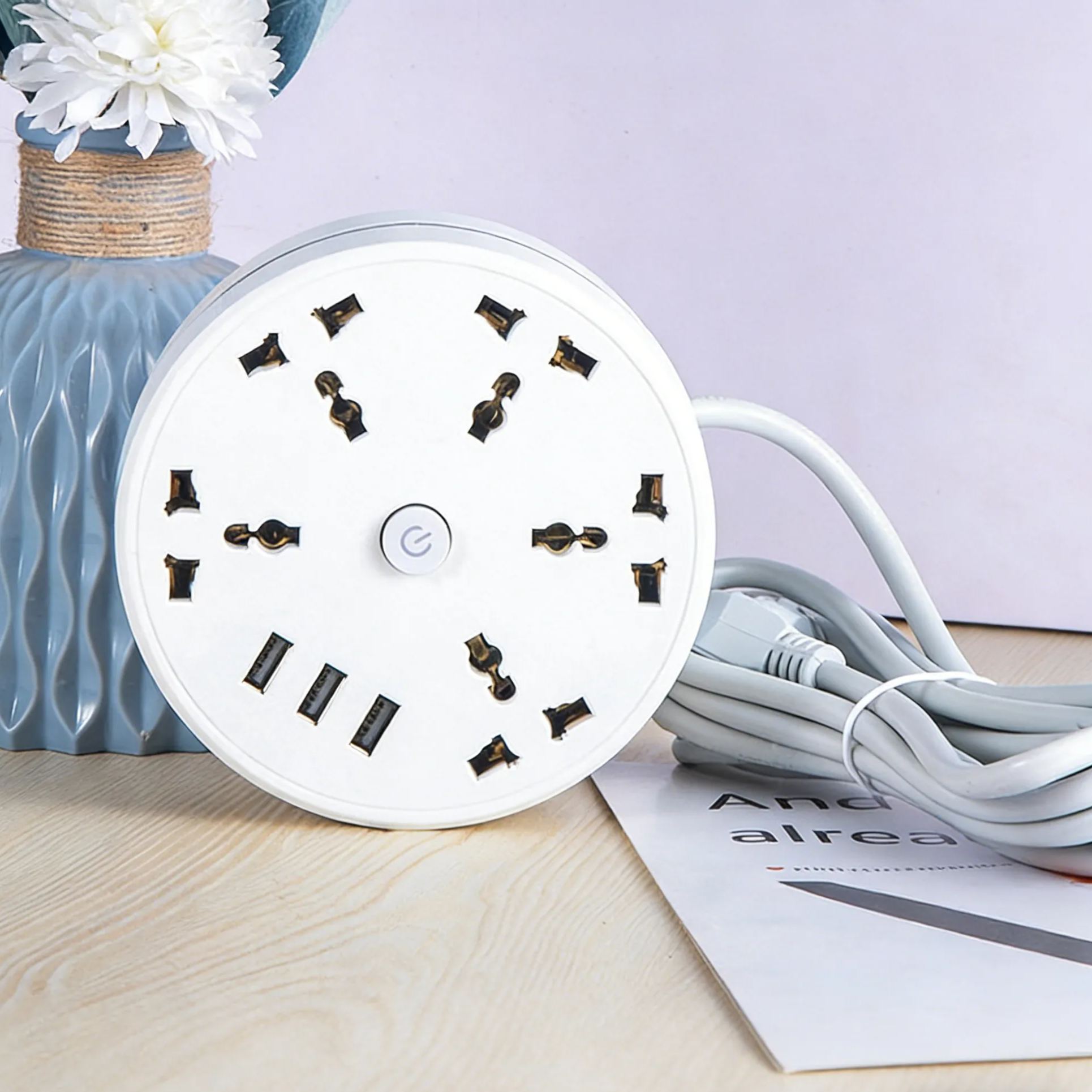 Universal power strip with extension cord