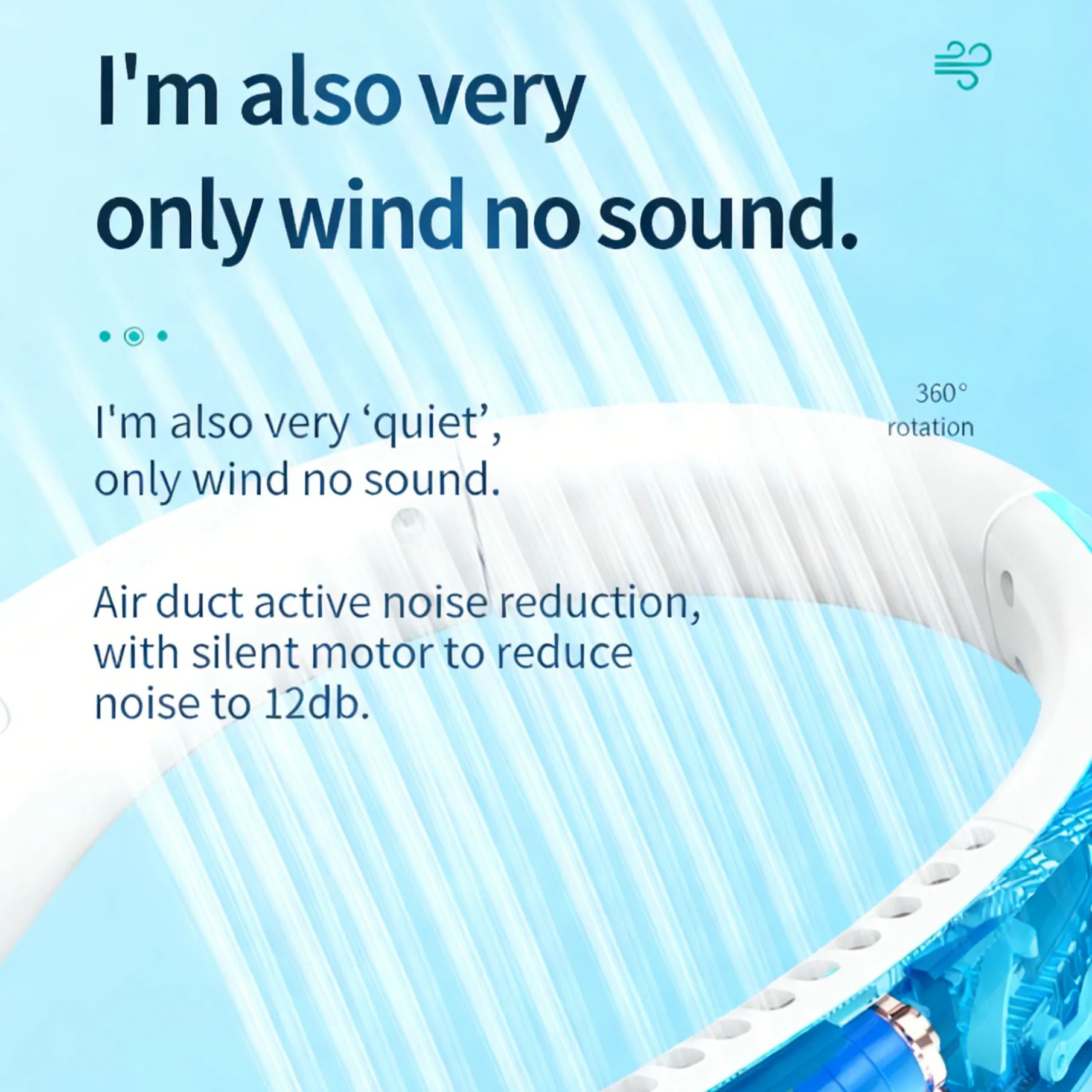 Neckband bladeless fan - portable and quiet for running and exercise