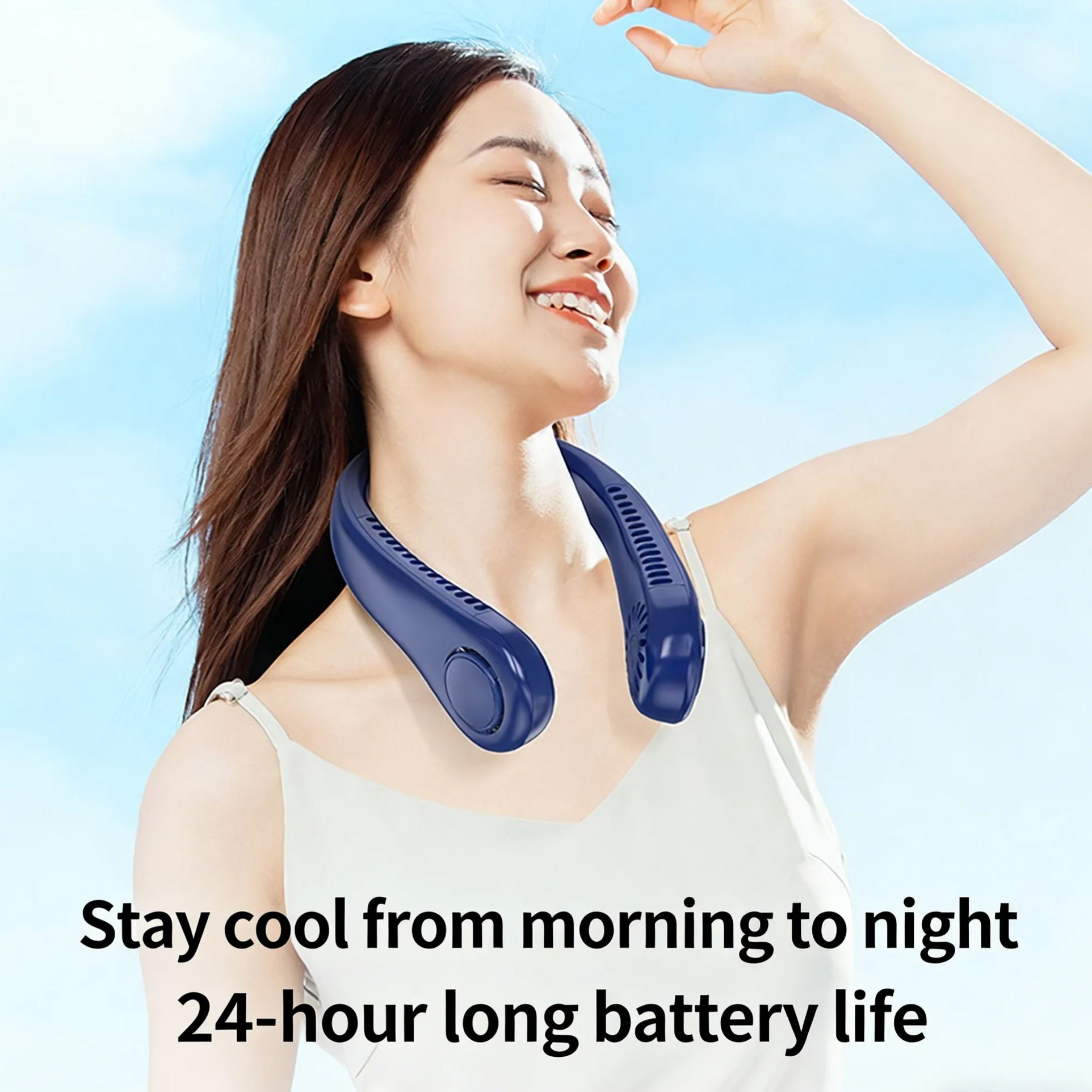 Neckband bladeless fan - portable and quiet for running and exercise