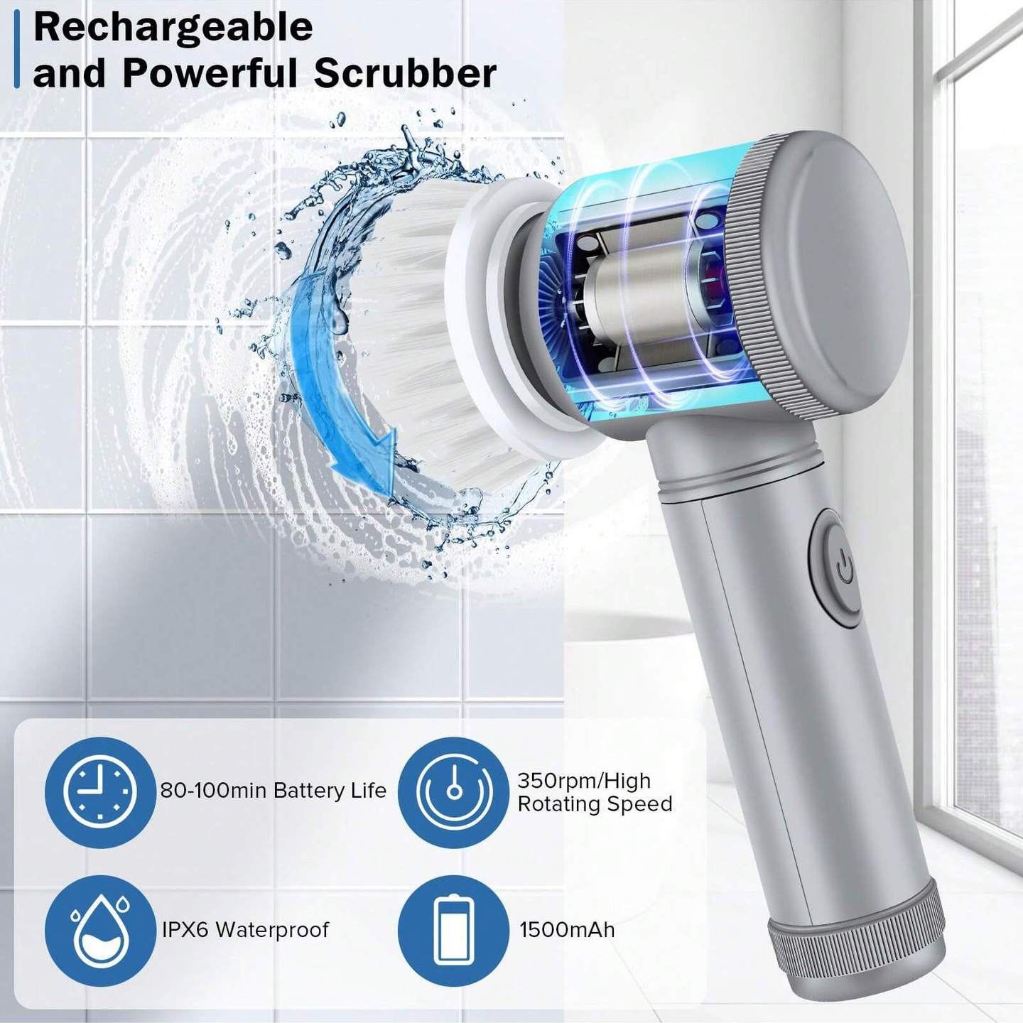 Effortless 5-in-1 Cordless Power Scrubber