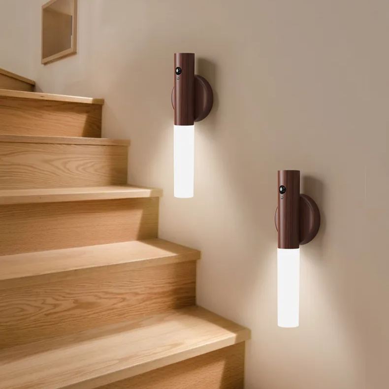 Magnetic induction wooden night light