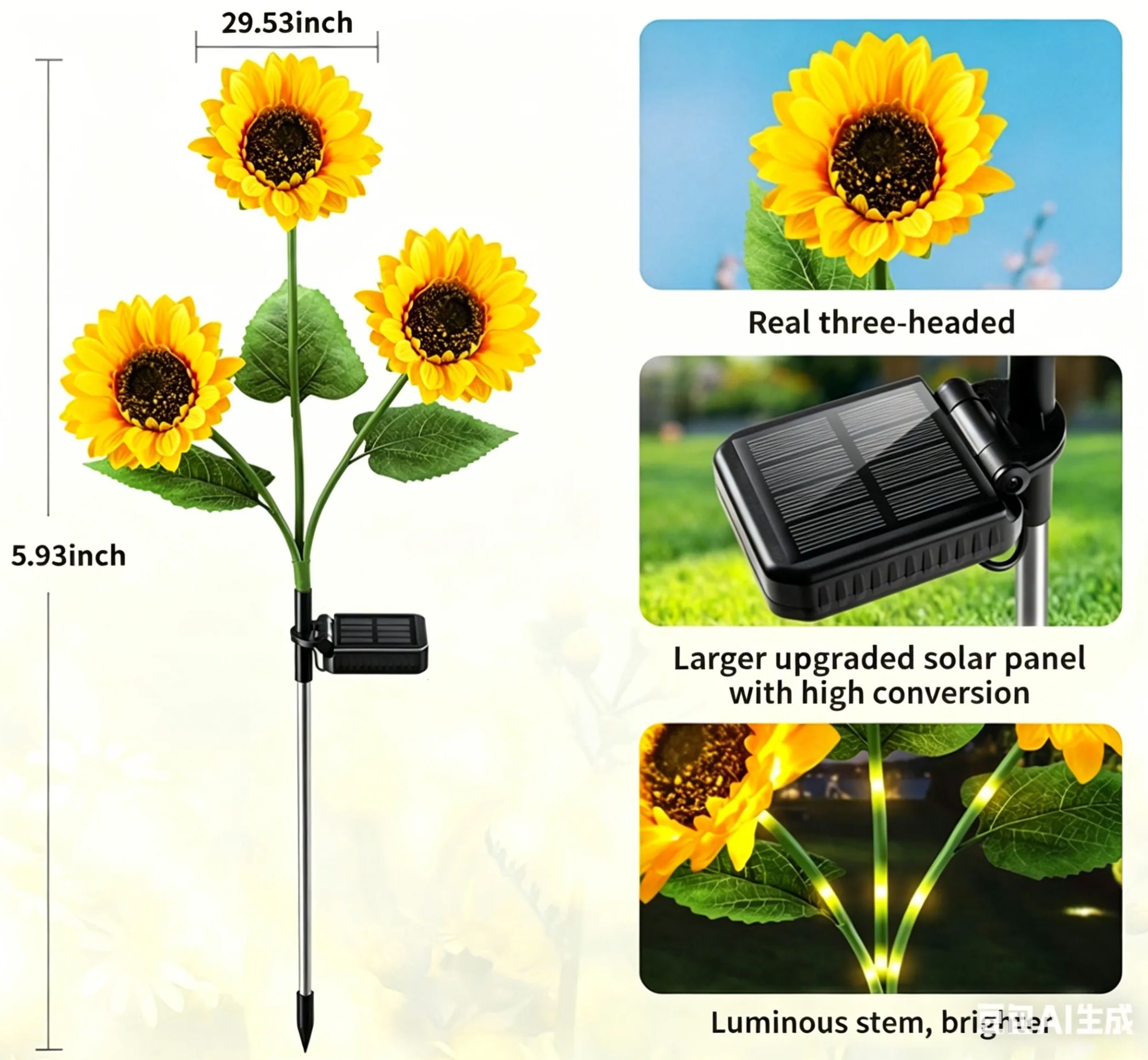 Outdoor solar sunflower lamp
