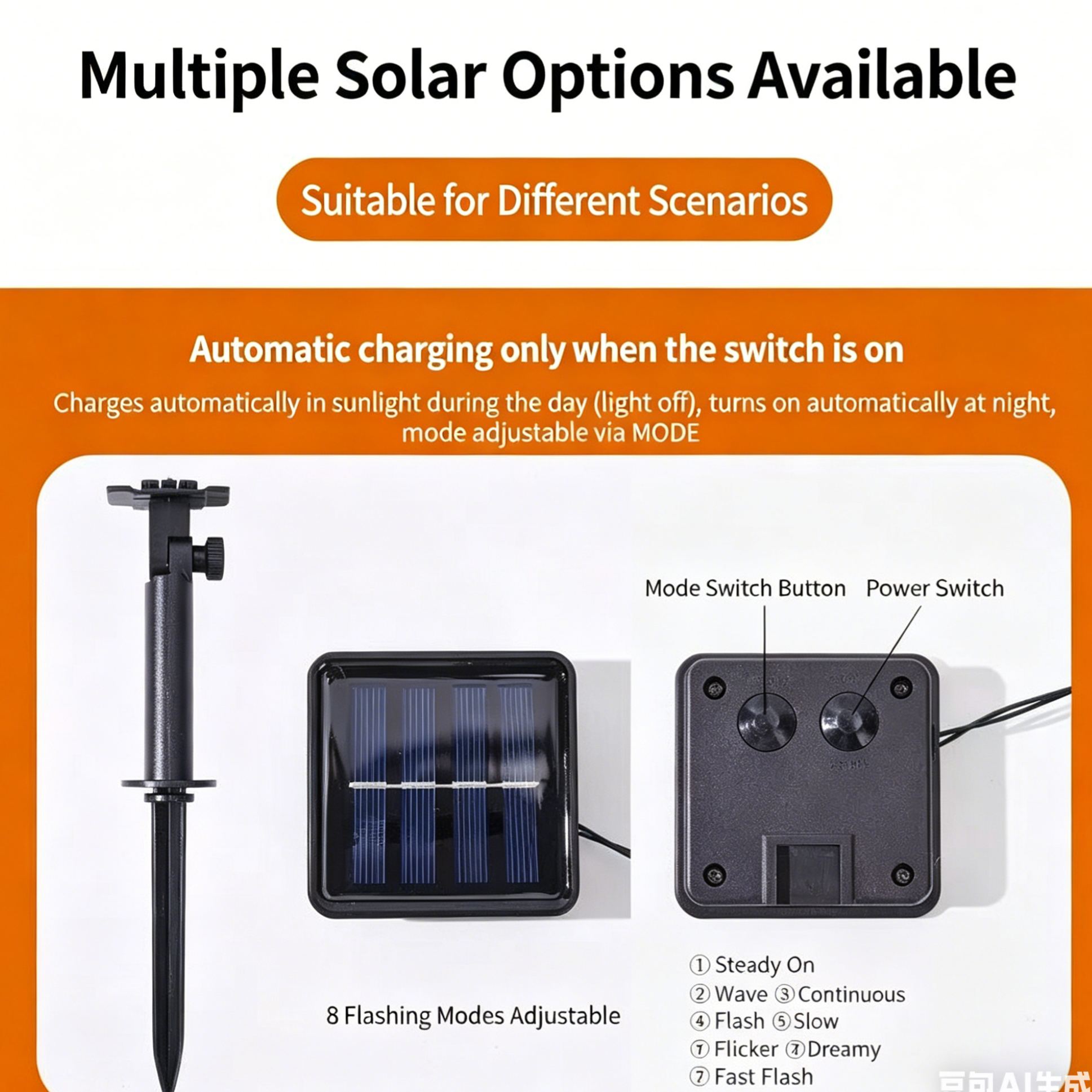 Waterproof Solar Powered LED Outdoor String Lights