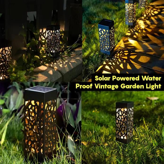 Outdoor solar-powered perforated ground light