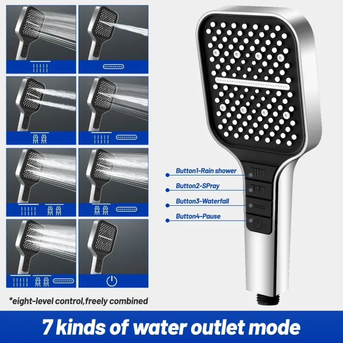 High-pressure handheld large panel shower head - with bracket
